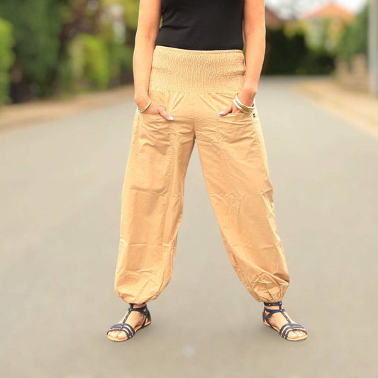 beige Hose aus Baumwolle