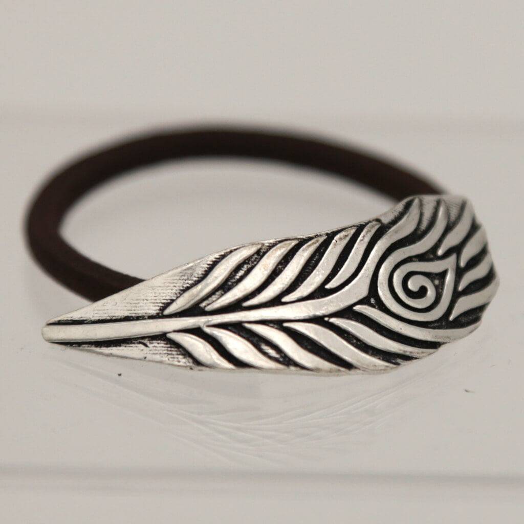Haargummi Haarschmuck Metall Pfau