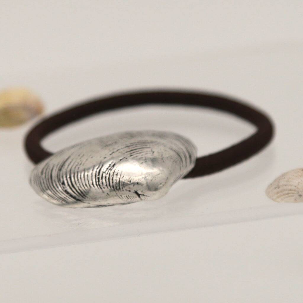 muschel silber haare gummi