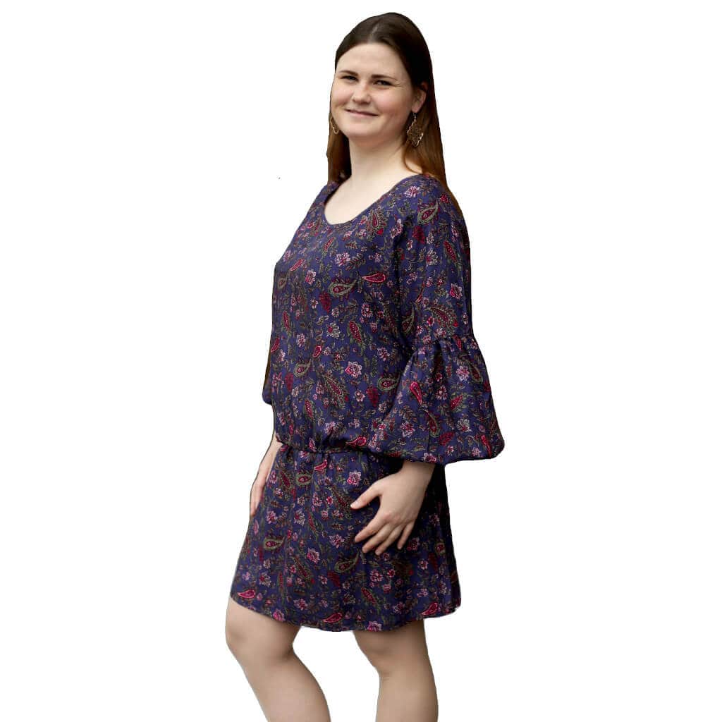 damen kleid trompetenärmel hippie mode