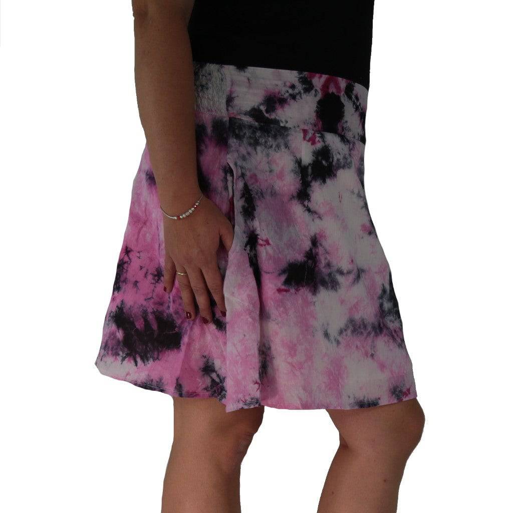 Kurzer Damen Rock batik weiß