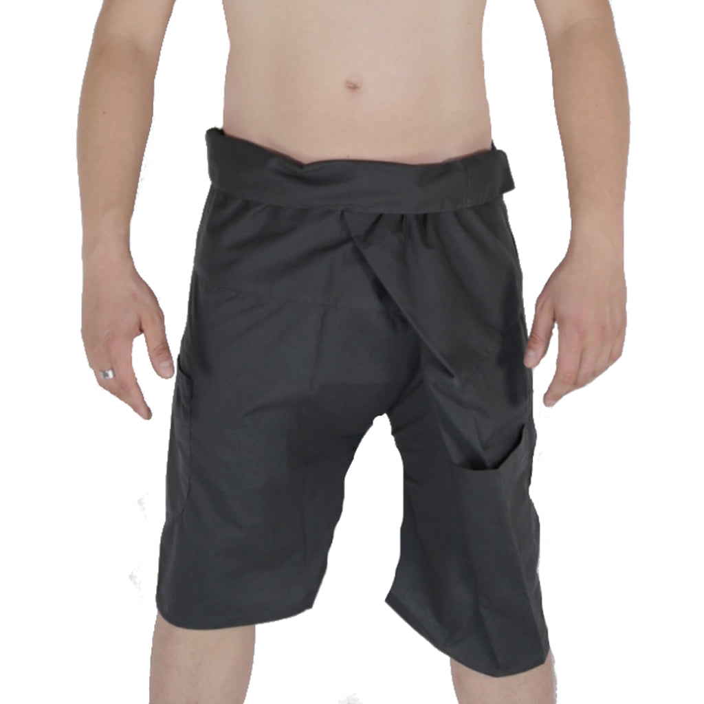 Kurze Thai Fischerhose für Männer in grau
