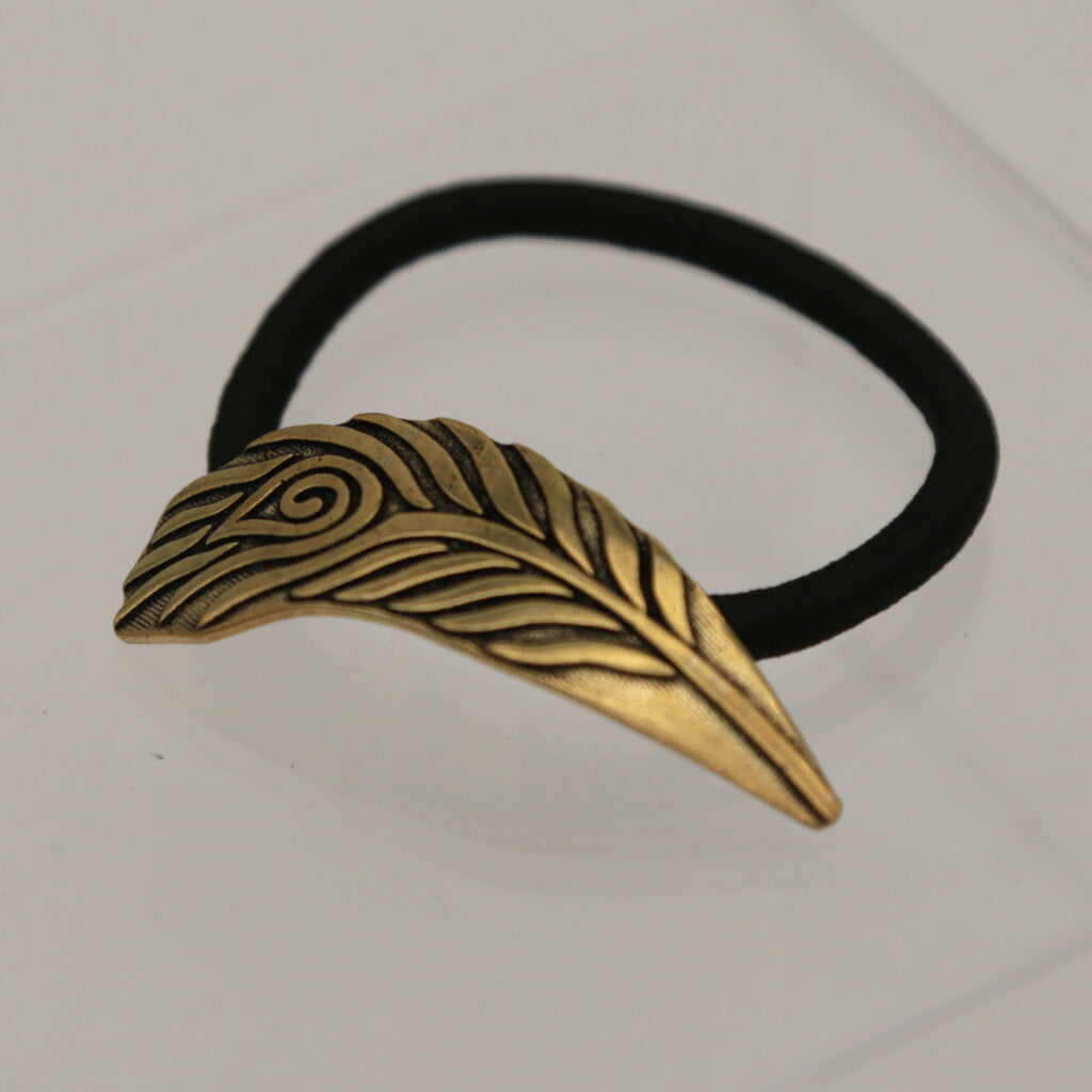 Haargummi mit messing feder schmuck