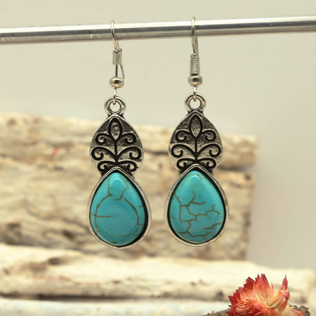 Boho-Ohrringe mit Türkisstein