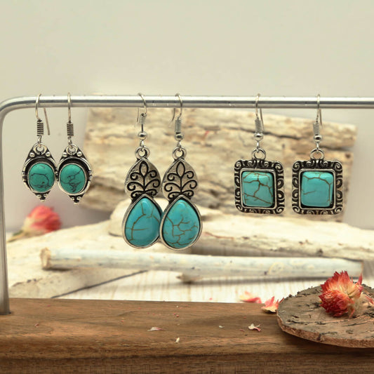 Boho-Ohrringe mit Türkisstein