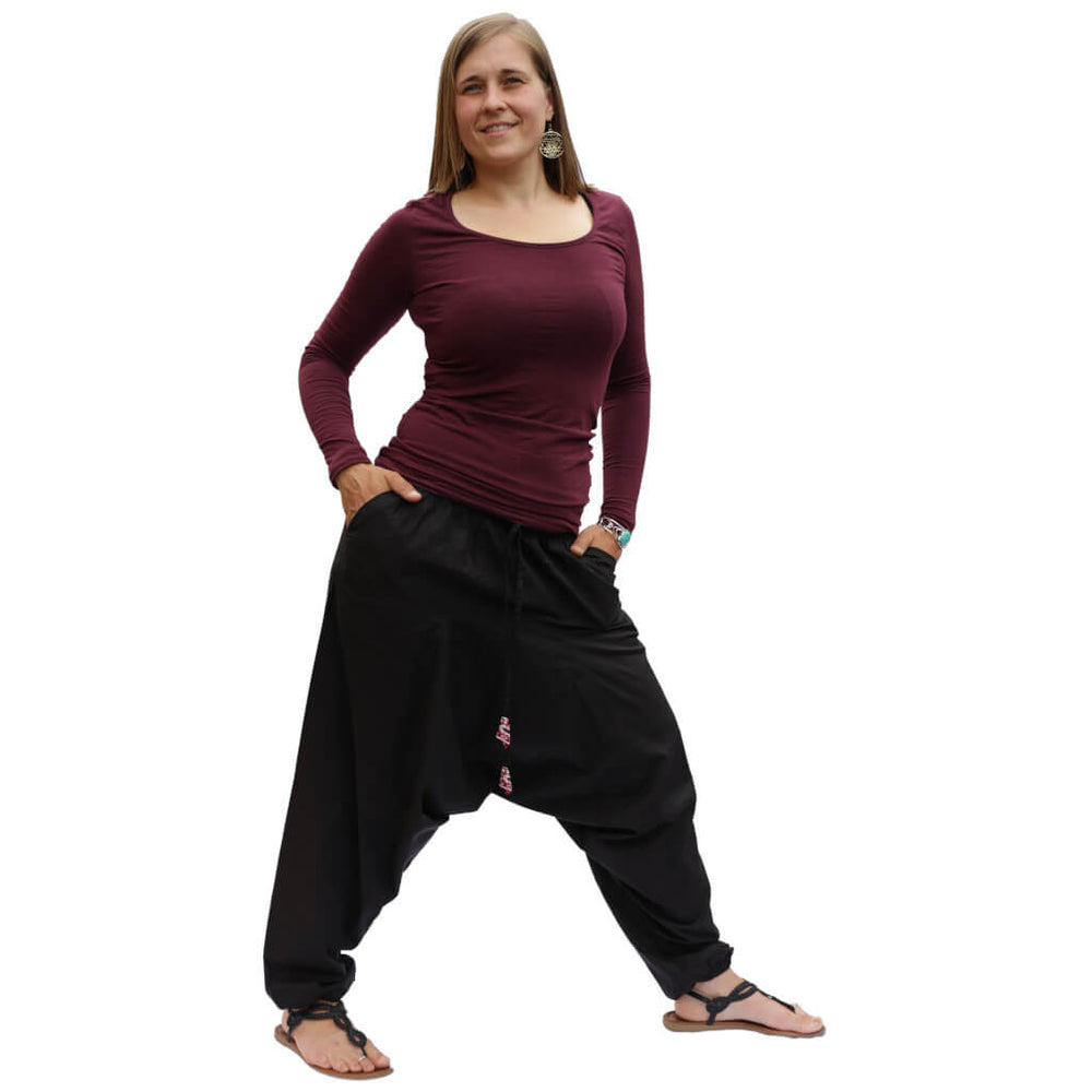 Sommerhose im Ethno-Style – leichte Aladinhose