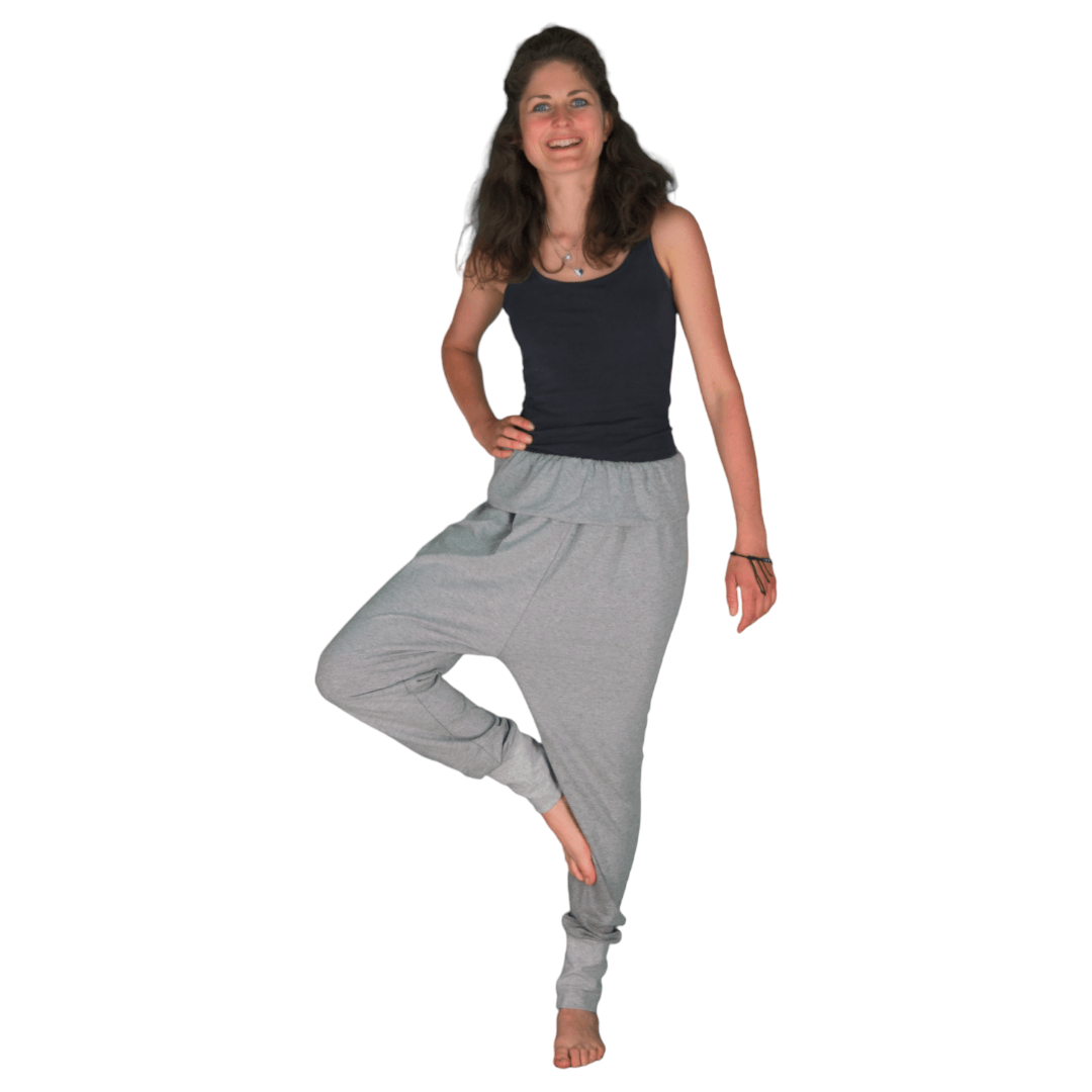 graue yoga pumphose jersey