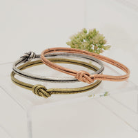 Armreif mit Knoten Messing Kupfer Silber