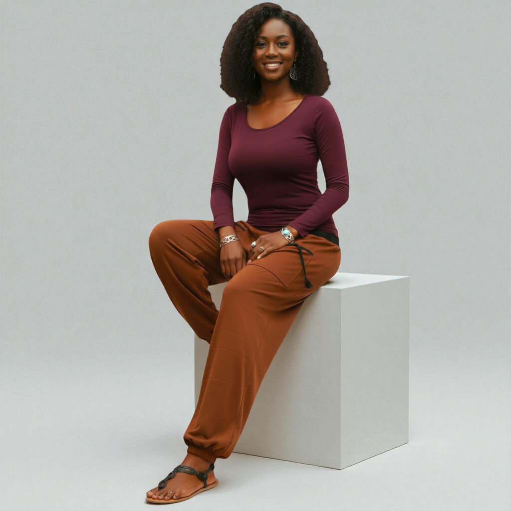 winter haremshose braun