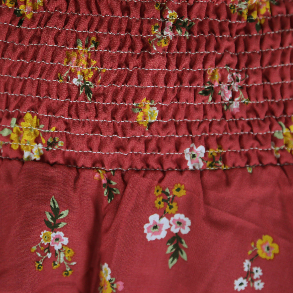Roter Sommerrock Damen mit Spitze