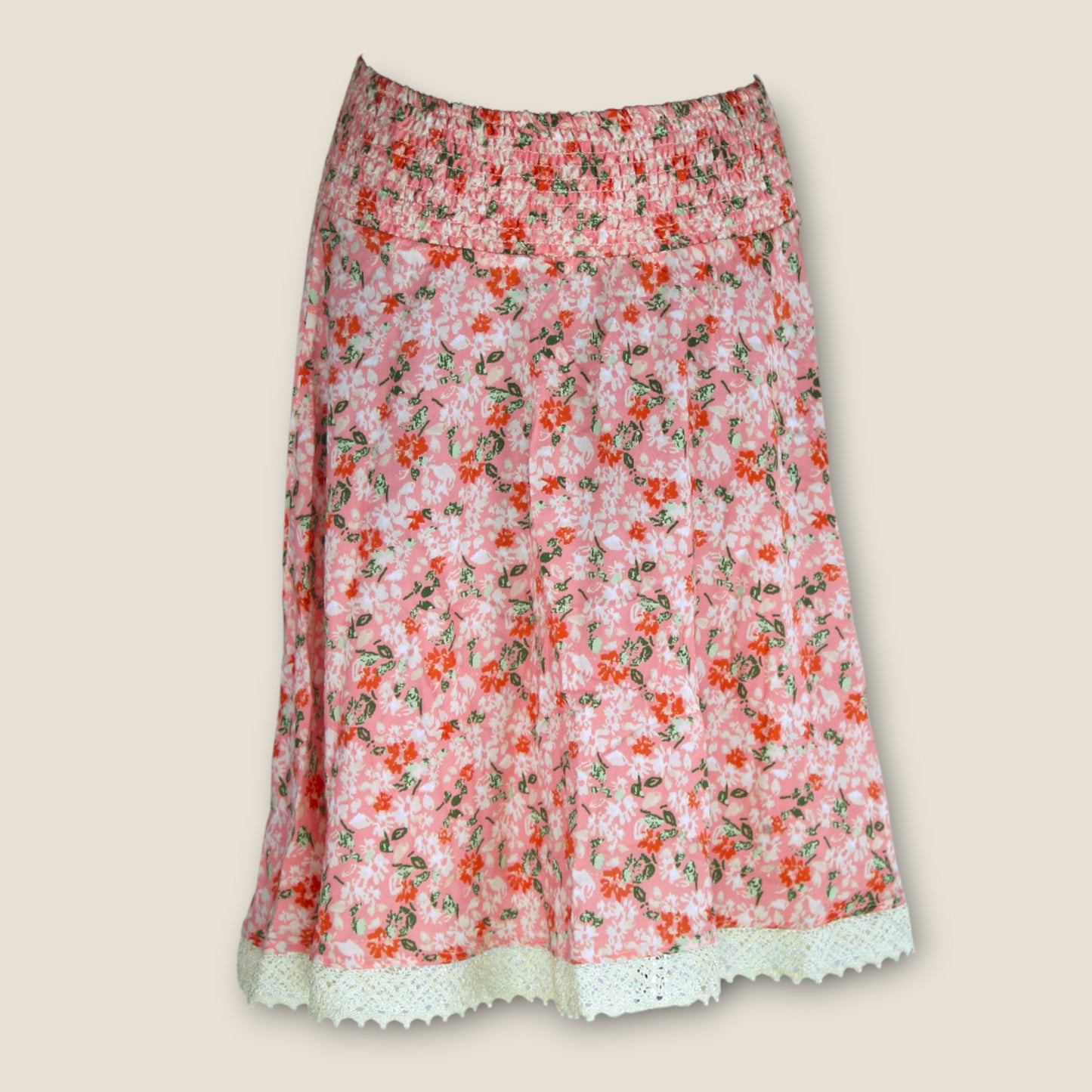 Sommerrock Damen mit Blumenmuster & Gummibund – Boho Stil