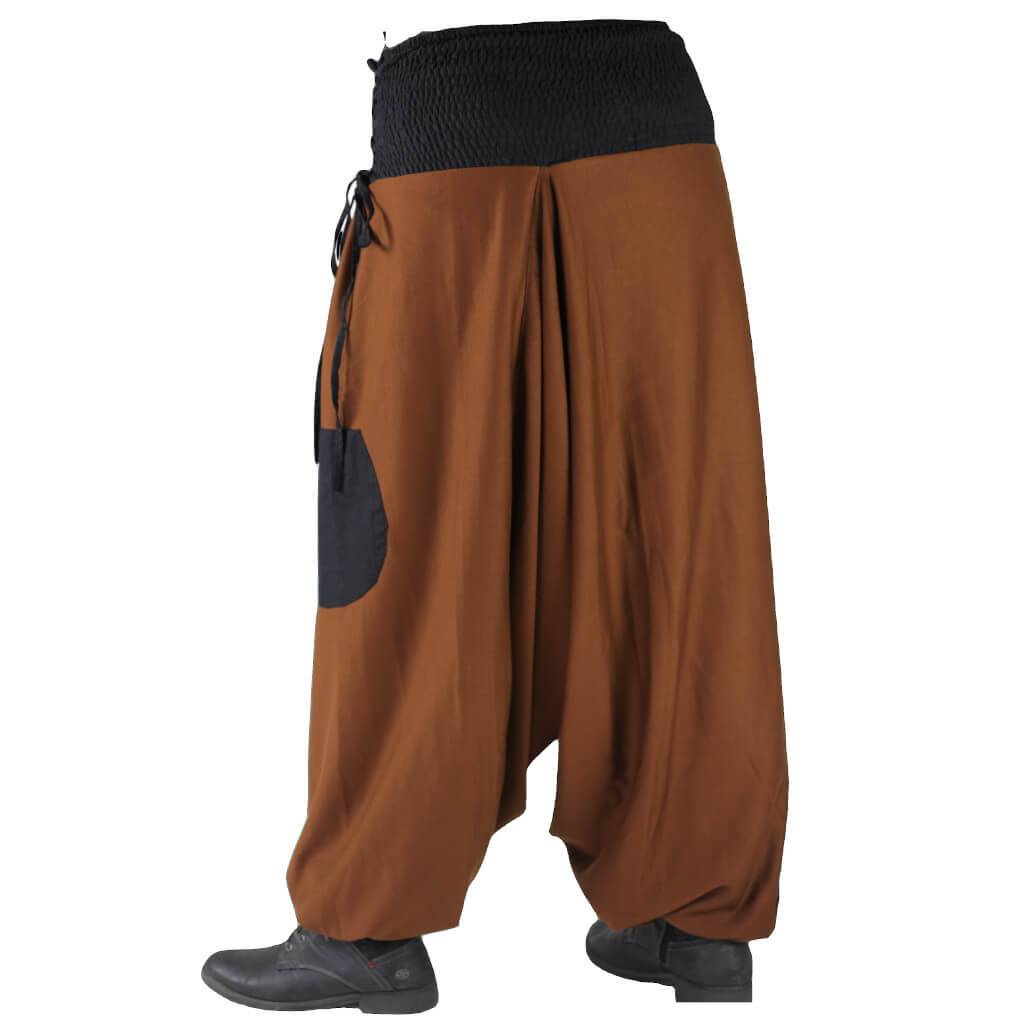 Warme Haremshose aus Fleece in braun