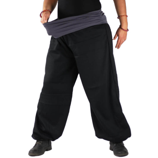 Fleece Winter Haremshose Pumphose warm schwarz