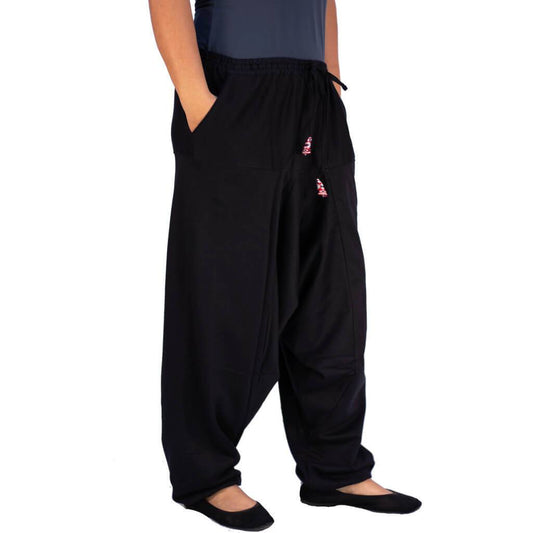 winter haremhose warme aladinhose in schwarz