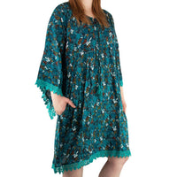 boho kleid mit taschen damen kaftan sommerkleid blau