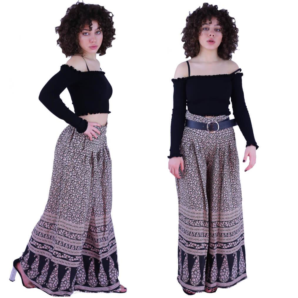 palazzo damen hose schlaghose hippie