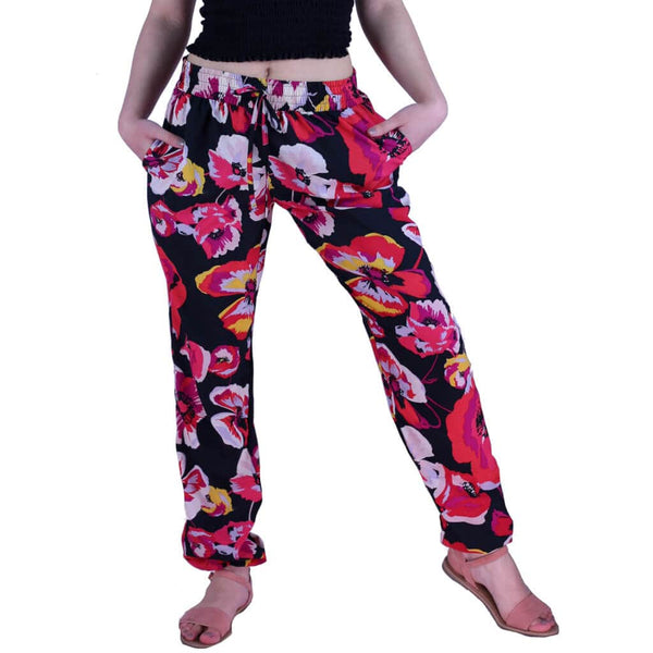 Haremshose Damen Pumphose Pluderhose Hippie Hose Exotik Blumen